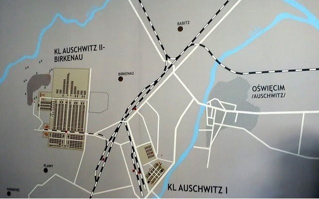 Pianta raffigurante il complesso di Auschwitz